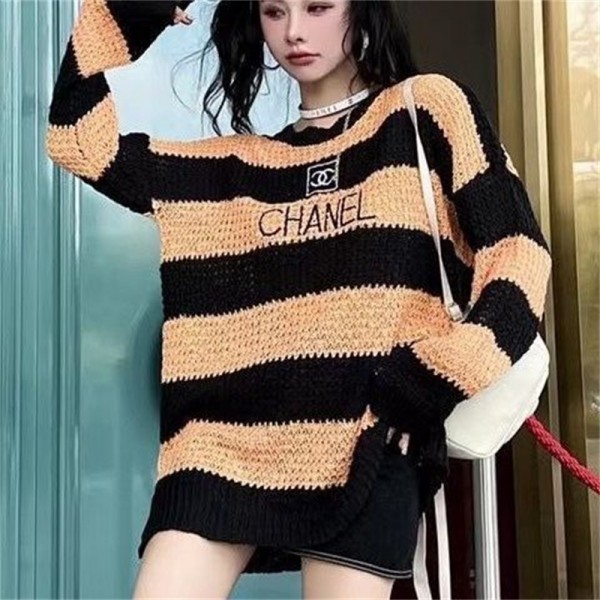 シャネル セーター ハイブランド Chanel 春秋 編み物 スタイリッシュ ニットセーター スウェット 上着 ゆったり カジュアル プルオーバー 