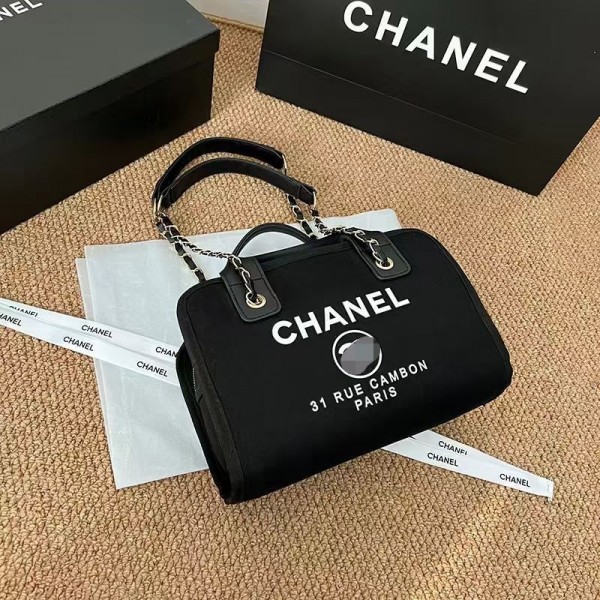 シャネル 手提げバッグハイブランド Chanel ファッション 質感 ホワイト ブラック ハンドバッグ 耐用 防水 軽量 カジュアル 肩掛けバッグ