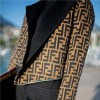 フェンディブランドツイードコートファッション潮流ロングコートジャケット個性 二種類の着方 取り外し可能 ショートコートレディース 高級感人気アウターコート