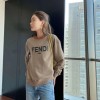 Fendi ROMAトップスファッション女性向けコットンスウェット 経典 レディース個性潮プルオーバー付き長袖 FFロゴフェンディジャージーブランド