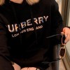 バーバリーブランドパーカー長袖ブラック純綿トップスBurberry 秋冬 薄い 厚さ選べ スウェットゆったり男女カップル上着