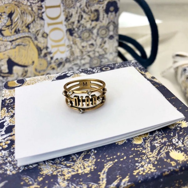 ディオールハイブランドリング 指輪 レディースヴィンテージ上品アクセサリー Dior 金属 彫刻 透かし彫り指輪 ファッションアイテム