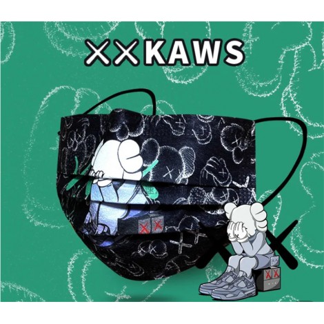 ハイブランドカウズ 使い捨てマスク Kaws 3層フィルターフェイスマスク通気性がよい 肌に優しい 不織布マスク花粉症 風邪 粉塵 飛沫 ウィルス対策マスク