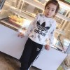 ハイブランド アディダス キッズ パーカー 長パンツ スーツ Adidas ファッション 純綿 子供服 ズボン プルオーバー セット服 少女 暖かい 丸首 秋冬服 