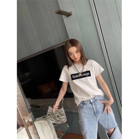 バレンシアガ TシャツハイブランドパロディBalenciaga シンプル トレンドtシャツ 夏 半袖 丸首tシャツ 上着 インナーコットン 肌触りがよい 吸汗性が強い tシャツ