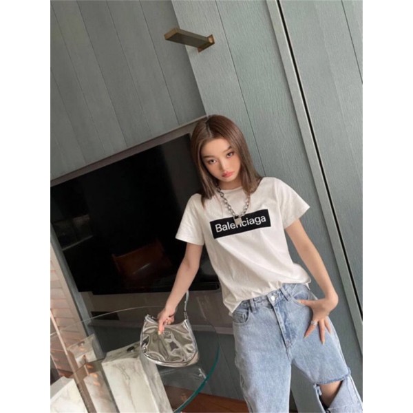 バレンシアガ TシャツハイブランドパロディBalenciaga シンプル トレンドtシャツ 夏 半袖 丸首tシャツ 上着 インナーコットン 肌触りがよい 吸汗性が強い tシャツ