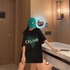 セリーヌハイブランドtシャツCeline 簡約スタイリッシュ半袖 tシャツ純綿 肌に優しい tシャツ 上着 ドロップショルダー ルーズ カジュアル tシャツ