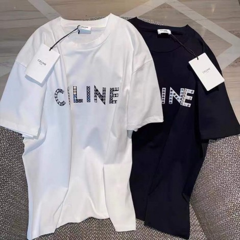 セリーヌ tシャツハイブランド Celine おしゃれ カジュアル tシャツ トップス ファッション 黒白 半袖 tシャツ 上着 オーバーサイズゆったりティーシャツ 男女兼用