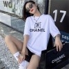 シャネル ブランド tシャツ 定番 黒白2色 簡約ドロップショルダー半袖 tシャツ Chanel レディースメンズトップス春夏 着心地抜群 快適 上着 tシャツ