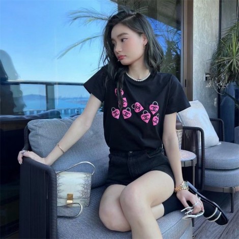 ハイブランドシャネル tシャツ CHANEL スタイリッシュ 潮流 短袖tシャツ 可愛い オーバーサイズ ルーズ 丸首 tシャツトップス 夏 着心地がよいtシャツ