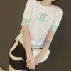 ハイブランドシャネル tシャツ Chanel おしゃれ 高品質 ニット tシャツ 爽やか 着心地抜群 半袖 tシャツ 上着 夏 薄手 涼しい tシャツ 女