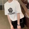 シャネル ブランド tシャツ 女性 ブラック ホワイト 半袖 tシャツ トップス 高品質 純綿 肌に優しい 快適 tシャツ 上着 カジュアル ルーズ ティーシャツ