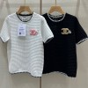 ハイブランドシャネル tシャツ Chanel スタイリッシュ 質感 半袖 tシャツ 韓国風 気質 若い見る 着瘦せ ニットtシャツ かわいい 丸首 高品質 ニットシャツ