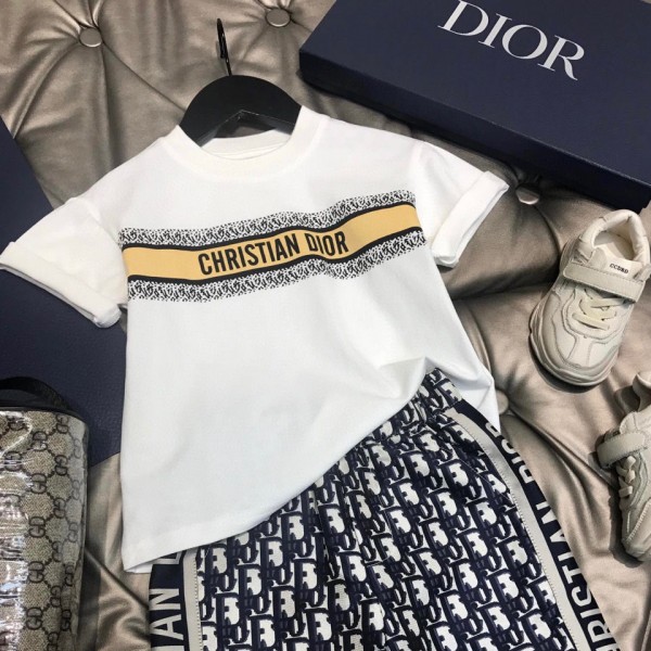 ディオールハイブランドキッズ tシャツ DIOR 半袖 半パンツ ズボン ...