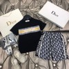 ディオールハイブランドキッズ tシャツ DIOR 半袖 半パンツ ズボン 2点セット コットン柔らかい 快適 子供服 男の子女の子適用 上下セット2022 夏