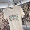 ハイブランドディオール tシャツ Dior 刺繡ロゴ カジュアル tシャツ ファッション ホワイト 半袖 tシャツ上着 純綿 肌に優しい  tシャツ 女