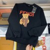 Fendi フェンディパーカーブランドパロディファッションプルオーバー スウェットins風 秋冬 厚さ 裏起毛パーカーかわいいクマ柄メンズレデイーズ上着トップス