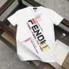 FENDIハイブランド tシャツ トレンド 潮流 半袖 丸首 tシャツ FFモノグラムカジュアルtシャツフェンディコットン柔らかい 肌に優しい tシャツ