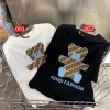 ハイブランドFENDI 半袖 tシャツ ファッション 定番 黒白2色 tシャツ フェンディ 純綿 肌に優しい 快適 tシャツ 可愛い カジュアル T-shirt