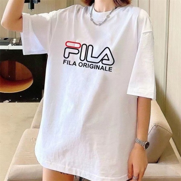 フィラ ブランドtシャツ ファッション 高品質 純綿 半袖tシャツ FILA カジュアル 簡約 丸首 tシャツ 上着 オーバーサイズ ゆったり tシャツ