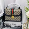 グッチブランドハンドバッグ レディース向け ファッション 簡約 手提げバッグ Gucci 定番プリント バッグ カバン 高級感人気 GG金具ロゴ 4色 選択ハンドバッグ