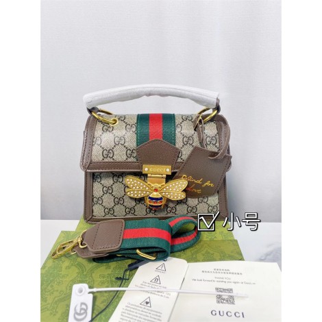 グッチブランド斜め掛けバッグパロディGucci 精緻 上品 大人っぽい ショルダーバッグ2つサイズ 選べ 金具 蜜蜂飾り 付きおしゃれハンドバッグ女