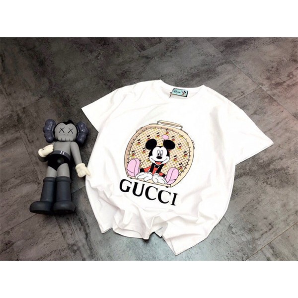 グッチ tシャツ ハイブランドGucci 可愛い 半袖 tシャツ オーバーサイズ ゆったり カジュアル  tシャツ 上着 純綿 肌触りがよい インナー トップス