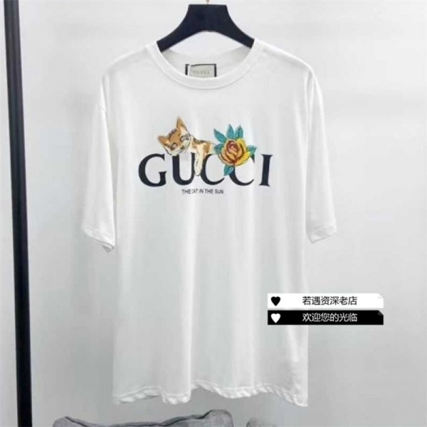 グッチ tシャツハイブランド Gucci スタイリッシュ 高品質 半袖 tシャツ トップス コットン 肌に優しい ゆったり tシャツ 上着 通勤