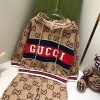 ハイブランドグッチ パーカー 長パンツ 上下セット 子供服 Gucci おしゃれ 潮流 長袖 プルオーバー ウェスト調整可 ズボン ガールズ ボーイ 厚手 秋冬服 