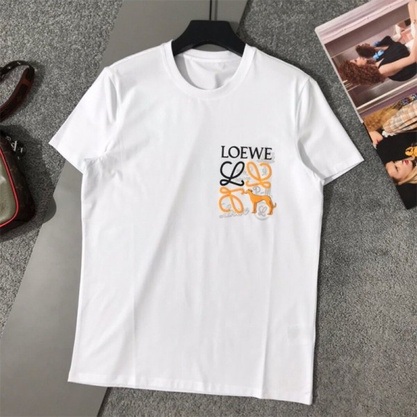 ロエベブランドtシャツ半袖ファッション トレンド 簡約 Tシャツレディースメンズ 人気ゆったり tシャツ 純綿 肌に優しい tシャツ 夏 若者愛用