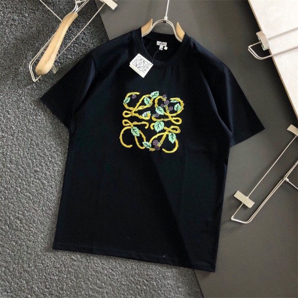 ロエベ Tシャツ ブランドパロディLoeweシンプル高品質 tシャツコットン肌触りがよい 半袖 tシャツ ...