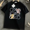 ロエベ tシャツ ハイブランド Loewe ファッション質感 丸首 tシャツ かわいい 虎柄 コーディネート 着瘦せ 半袖 ディーシャツ 純綿 男女兼用　