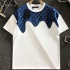 ルイヴィトン tシャツハイブランド LV 定番プリント パッチワーク カジュアル tシャツ 潮流 個性 丸首 半袖 tシャツ トップス インナー 若者愛用