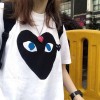  川久保玲ブランド半袖 Tシャツ キッズ 大人 親子服 tシャツコットン着心地抜群 プレイ tシャツ ファッション簡約 カップル tシャツ ゆったり 上着 トップス