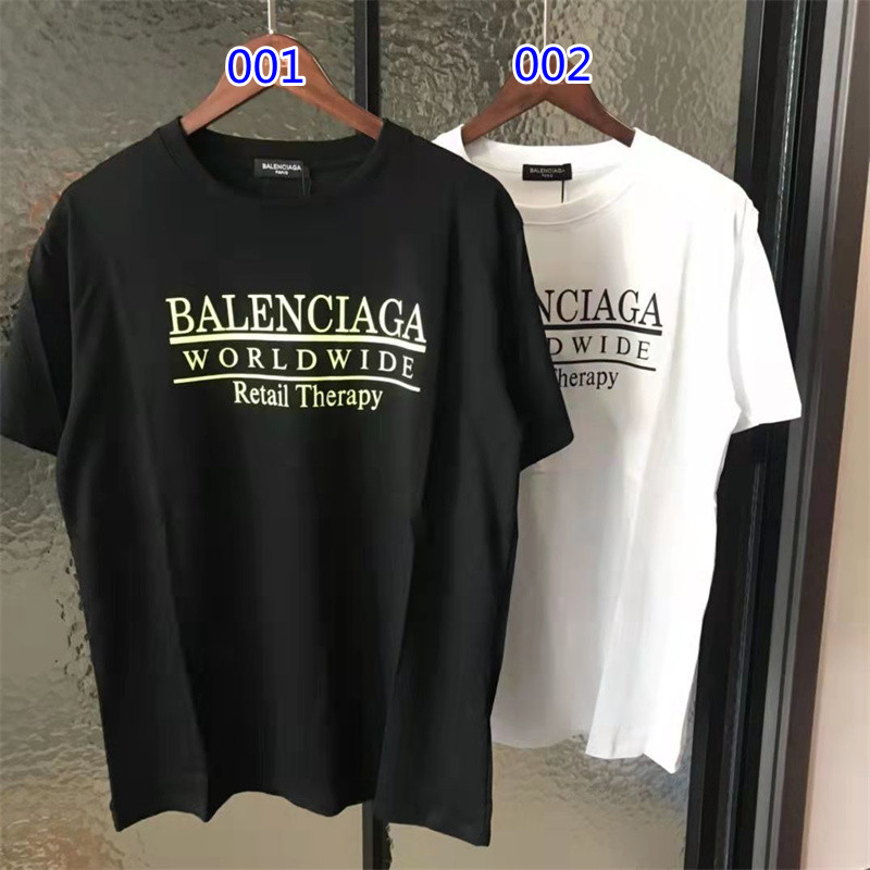 バレンシアガブランドtシャツ純綿カジュアル