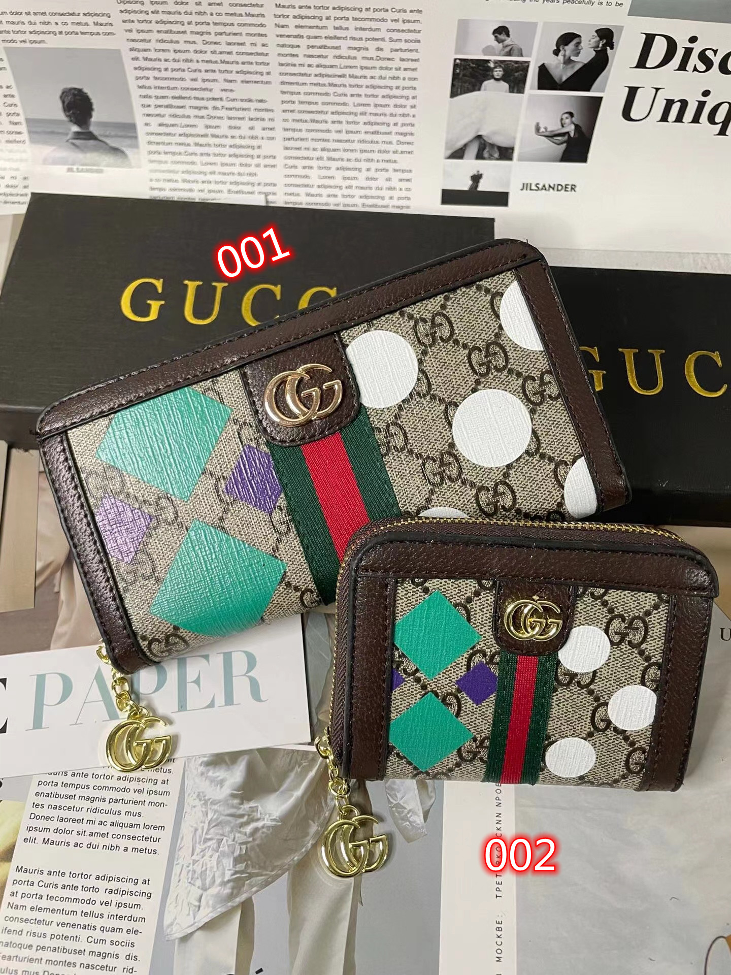 Gucci長財布ハイブランドファスナーウォレット
